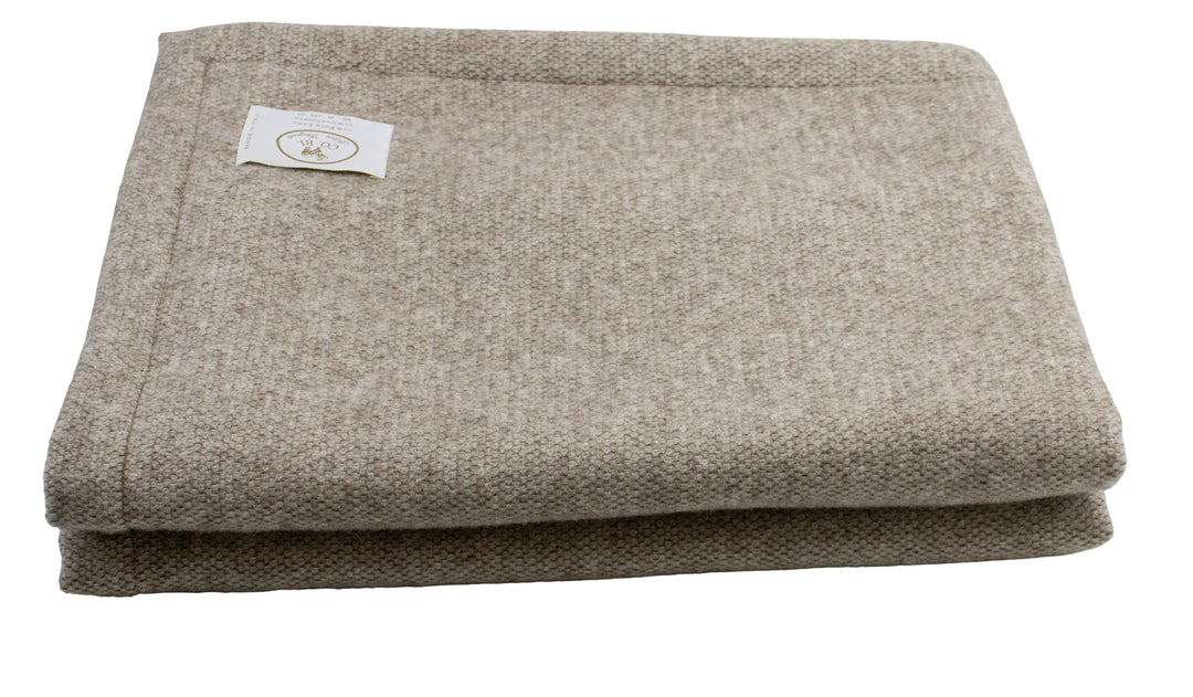 Coperta color cappuccino di cashmere e lana