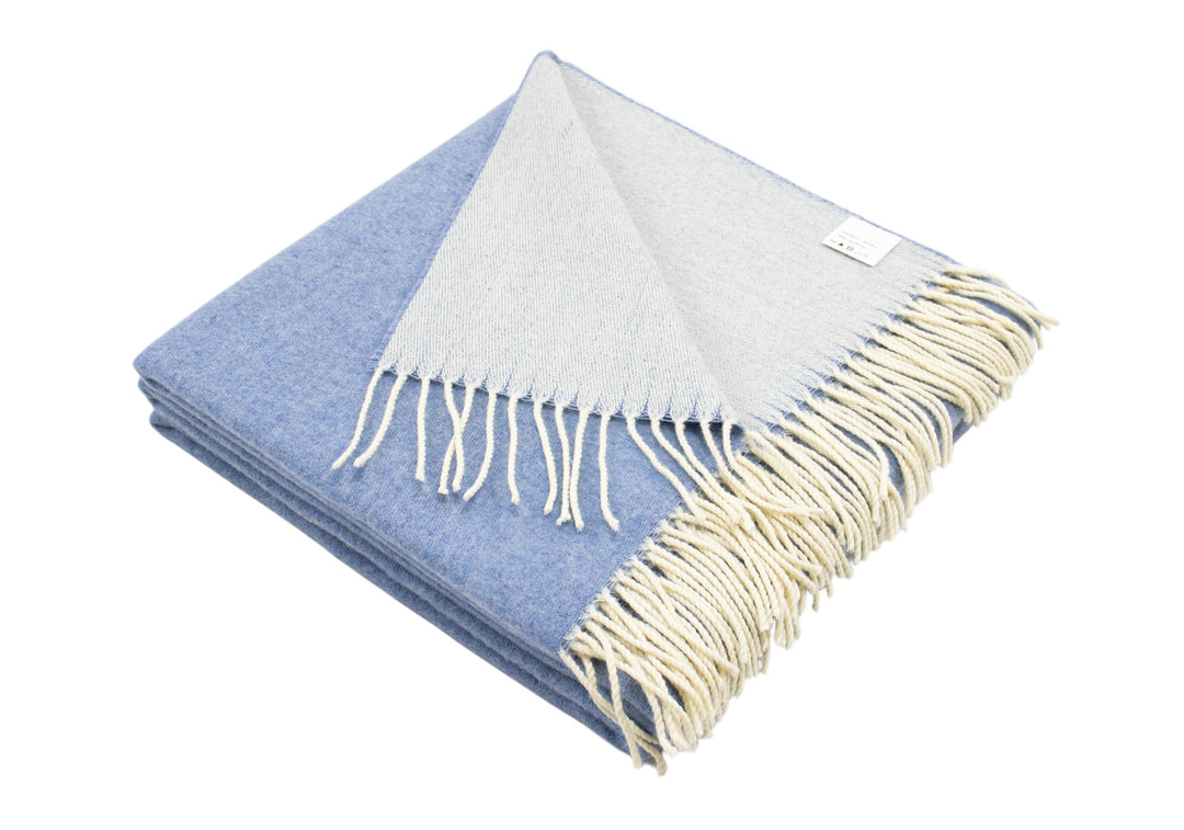 Double Face Throw ELIAS with fringes Merino Wool