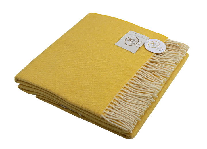 FLUO Throw Cashmere and Wool with Fringes