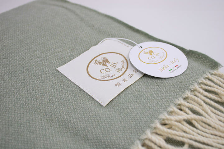 FLUO Throw Cashmere and Wool with Fringes