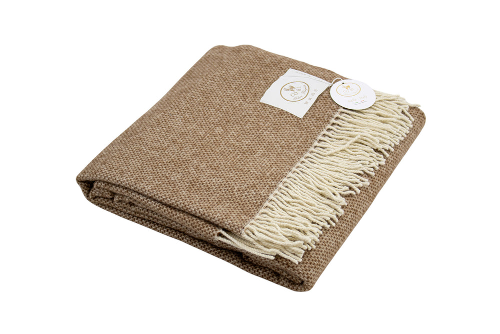 Plaid FOREST Melange Cashmere e Lana Marrone chiaro - Verde scuro - CO.BI 149 € CoBi