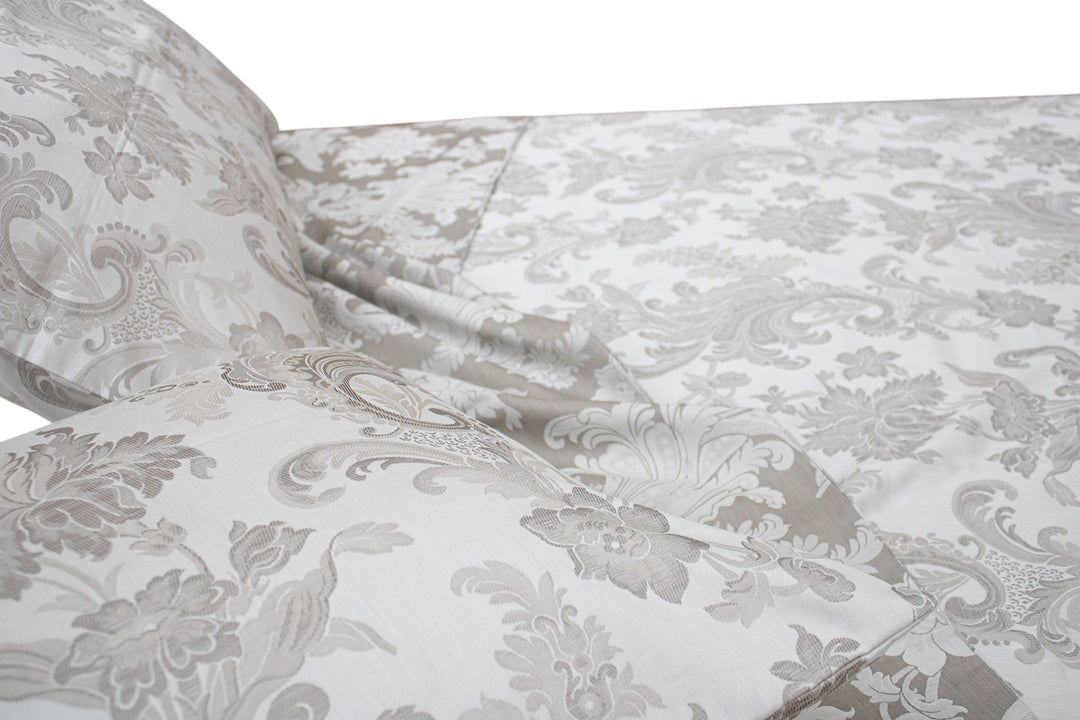 Double Duvet Cover in Cotton in Jacquard Damask