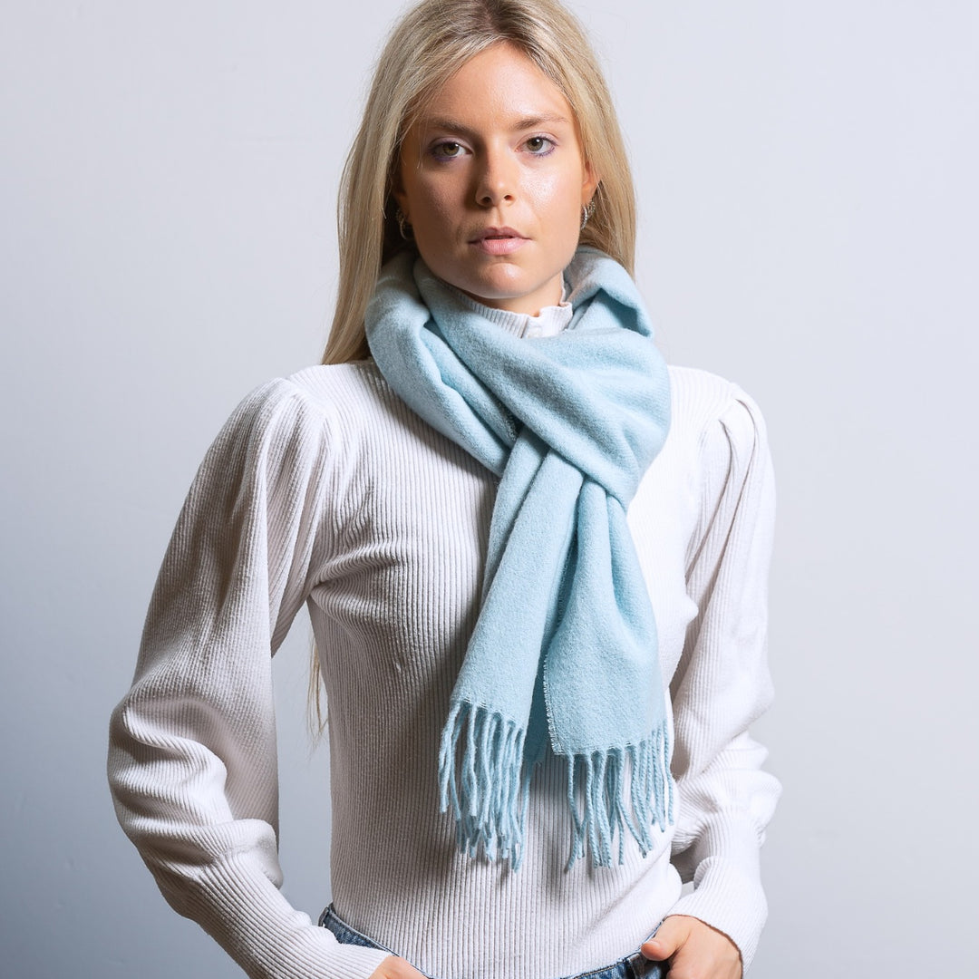 Sciarpa puro cashmere colore azzurro