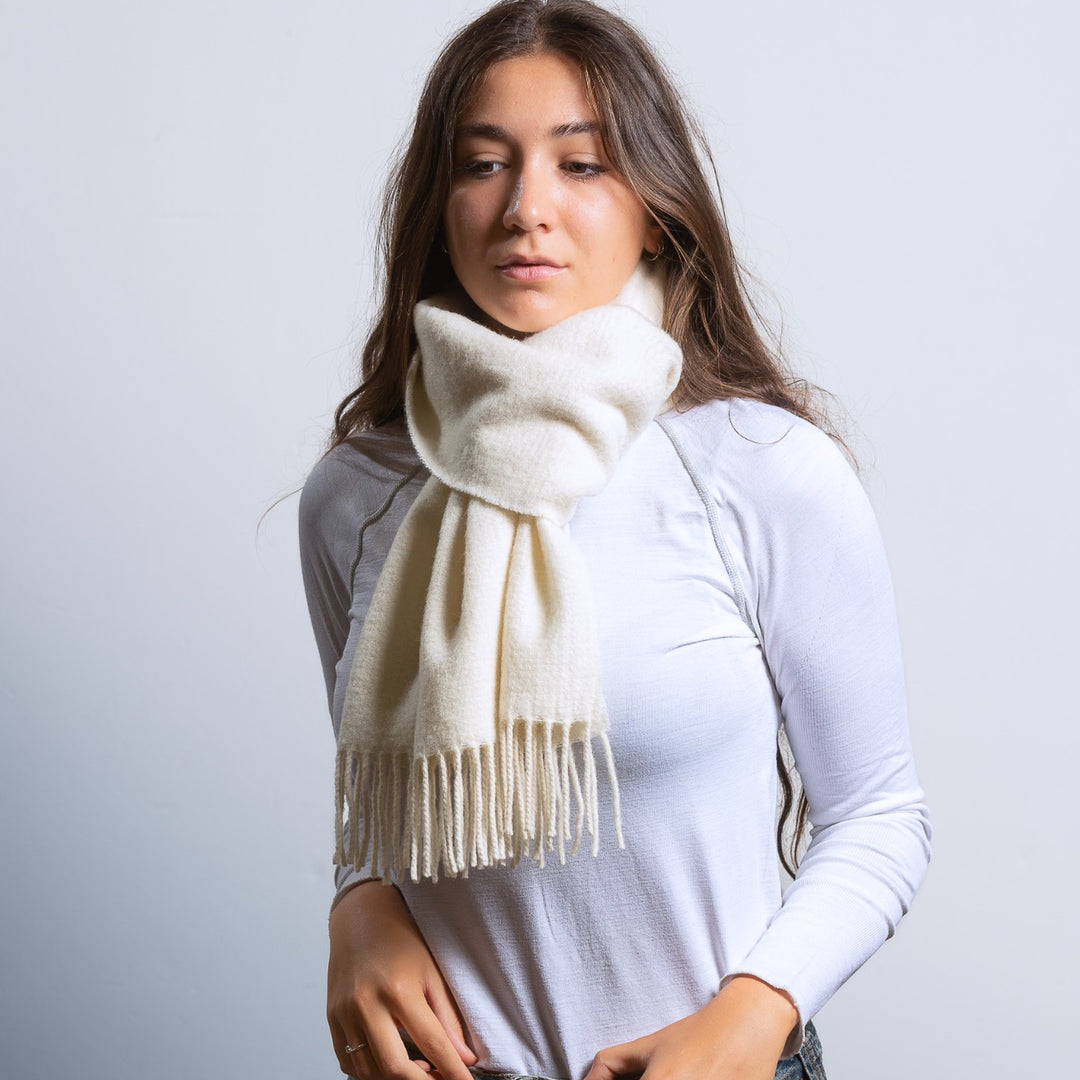 Sciarpa di cashmere e lana colore bianco