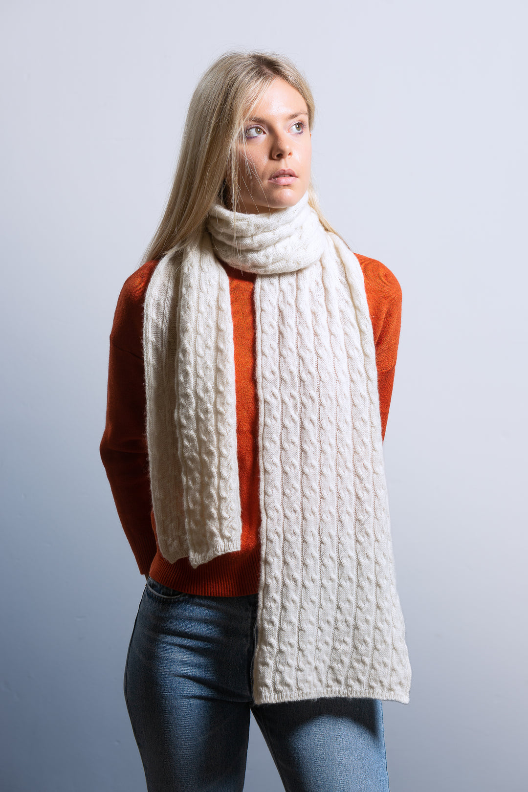 SCIARPA TRECCINA Puro Cashmere