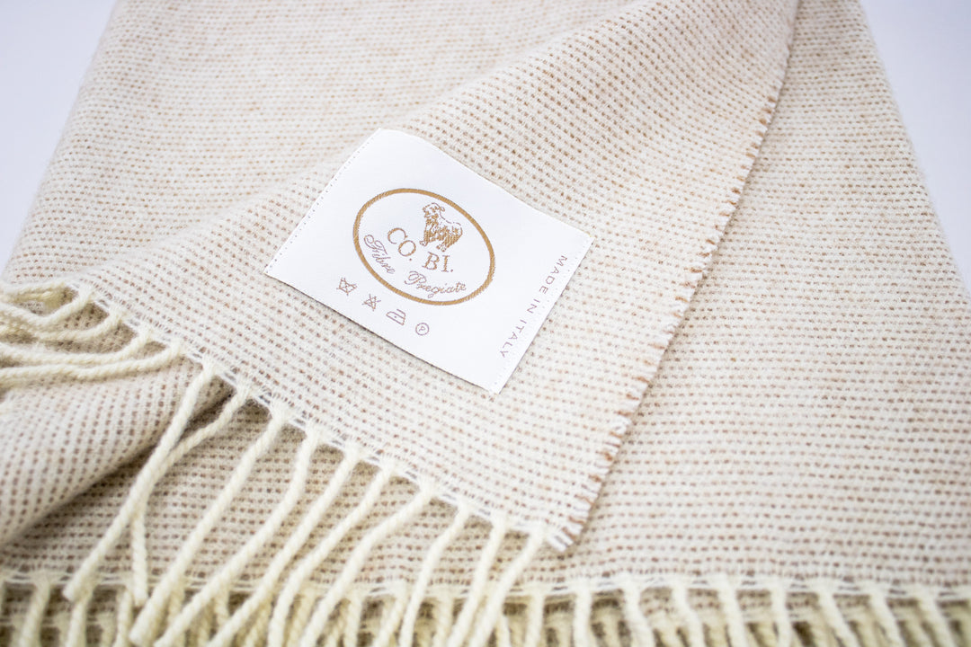 Plaid STAR con frange Misto Lana, Cammello e Cashmere