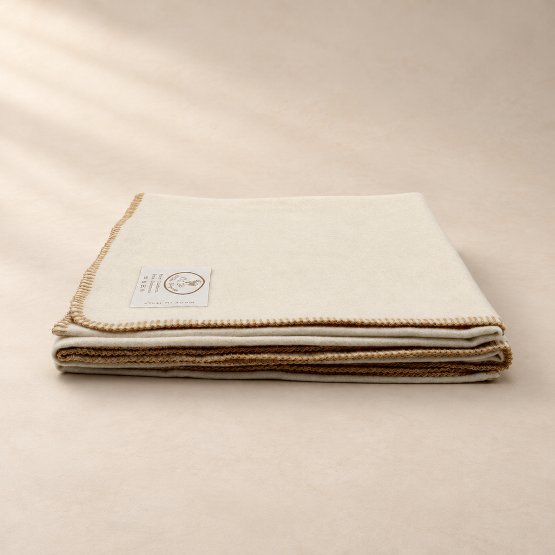 Plaid 100% Cashmere con bordo punto cavallo