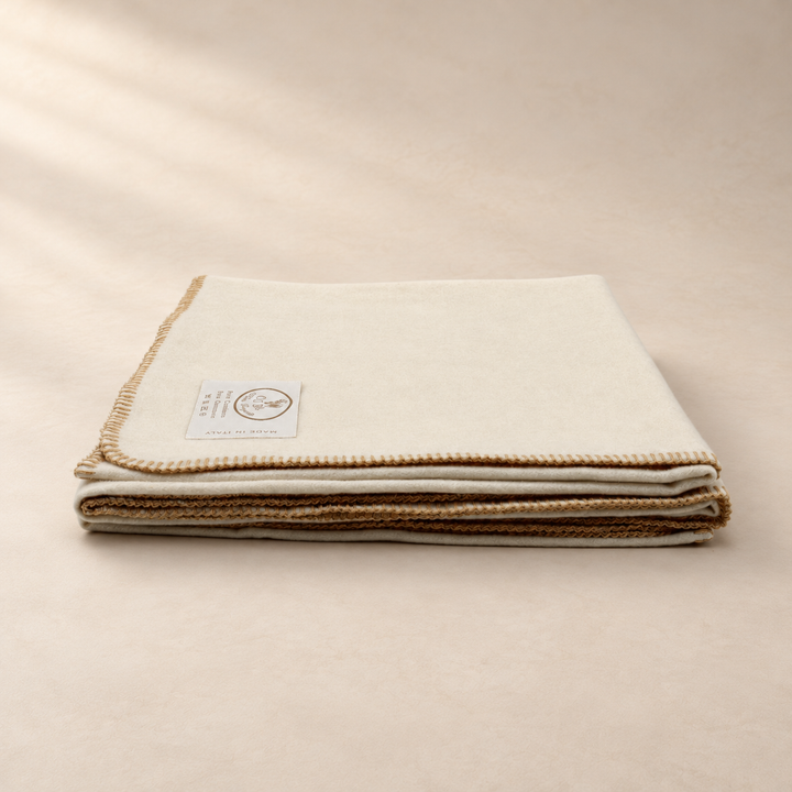 Plaid 100% Cashmere con bordo punto cavallo