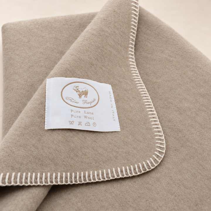 MUCRONE - Plaid Invernale in Pura Lana con Punto Cavallo