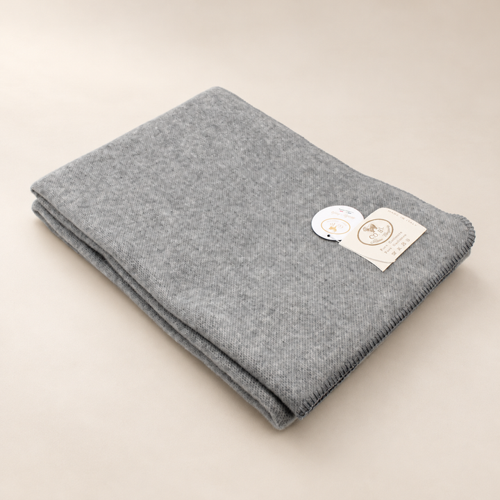 XANDRA - Plaid Puro Cashmere con bordo punto cavallo