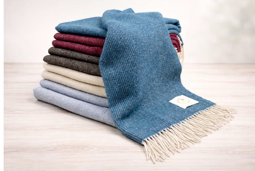 Plaid di lana merino e cashmere