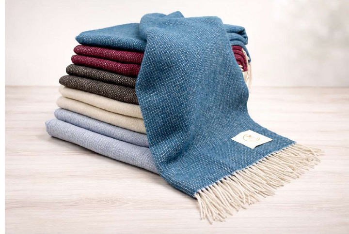 Plaid di lana merino e cashmere