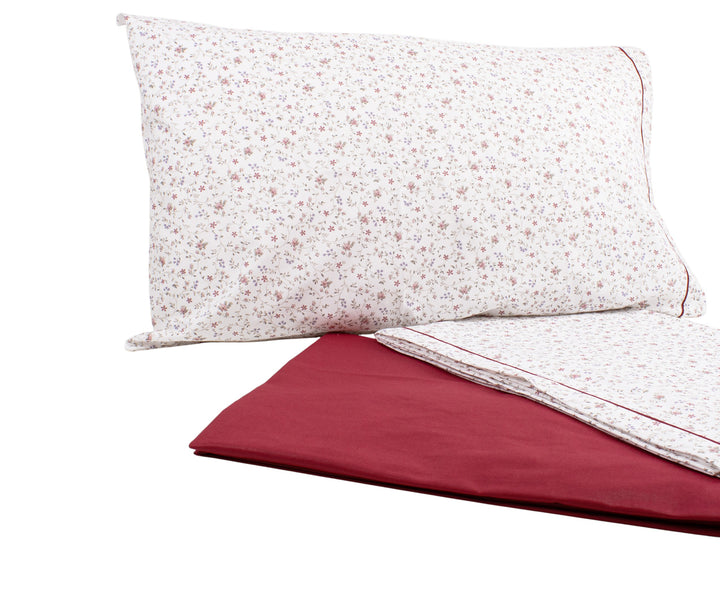 Lenzuolo con fiori rossi