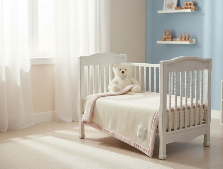 Coperta per lettino bianca naturale invernale