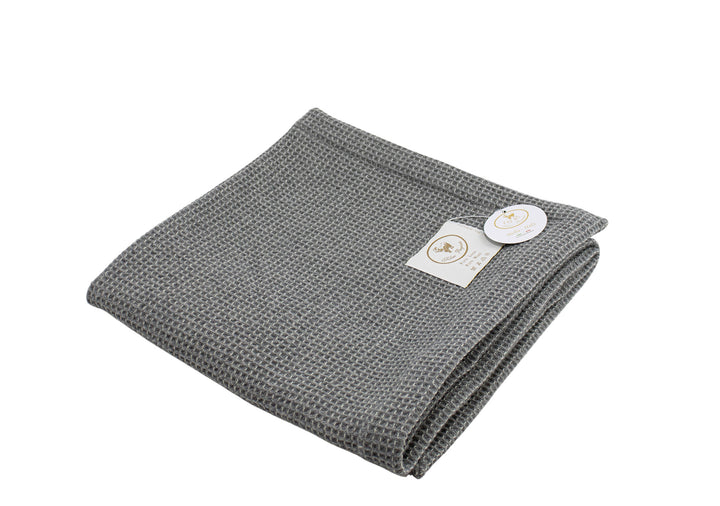 Copertina OLIMPIA a Nido d’Ape Pura Lana Grigio scuro / Culla 75x110 cm - Coperte Baby Punto cavallo per culla