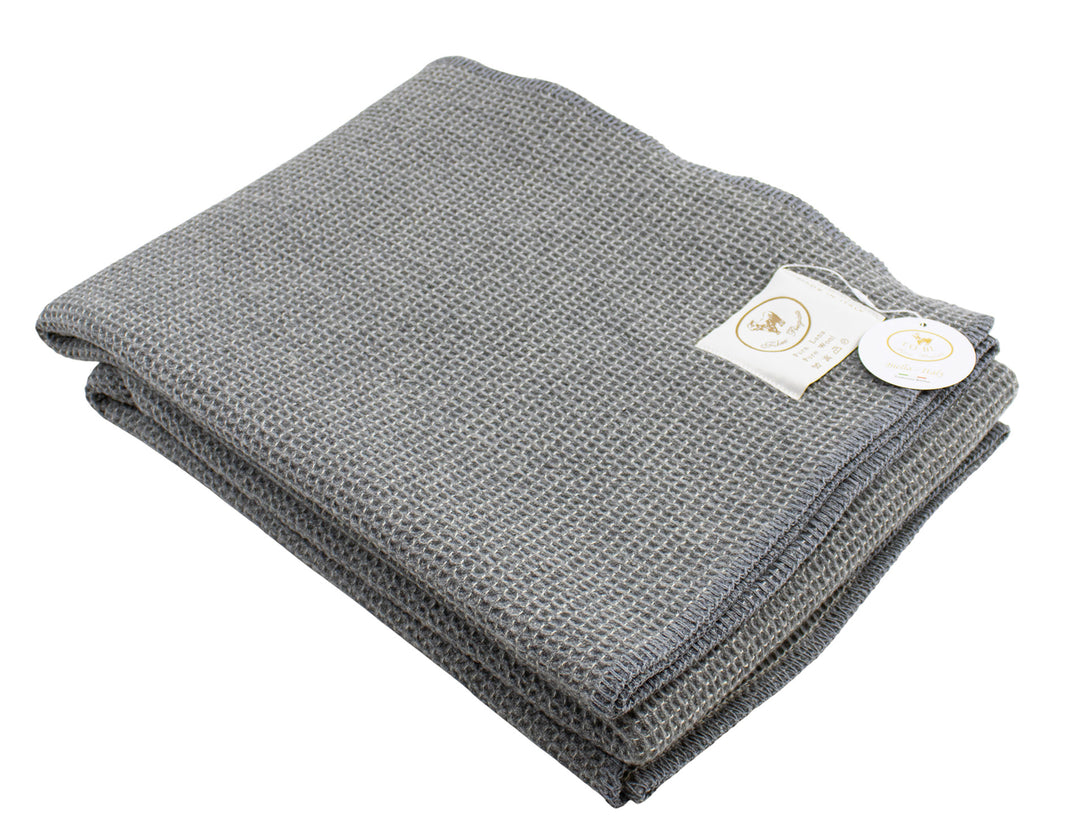 Plaid grigio di pura lana