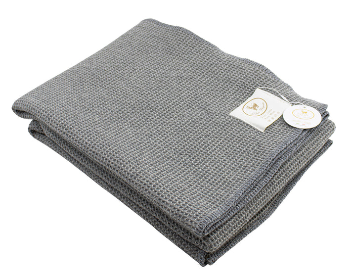 Plaid grigio di pura lana