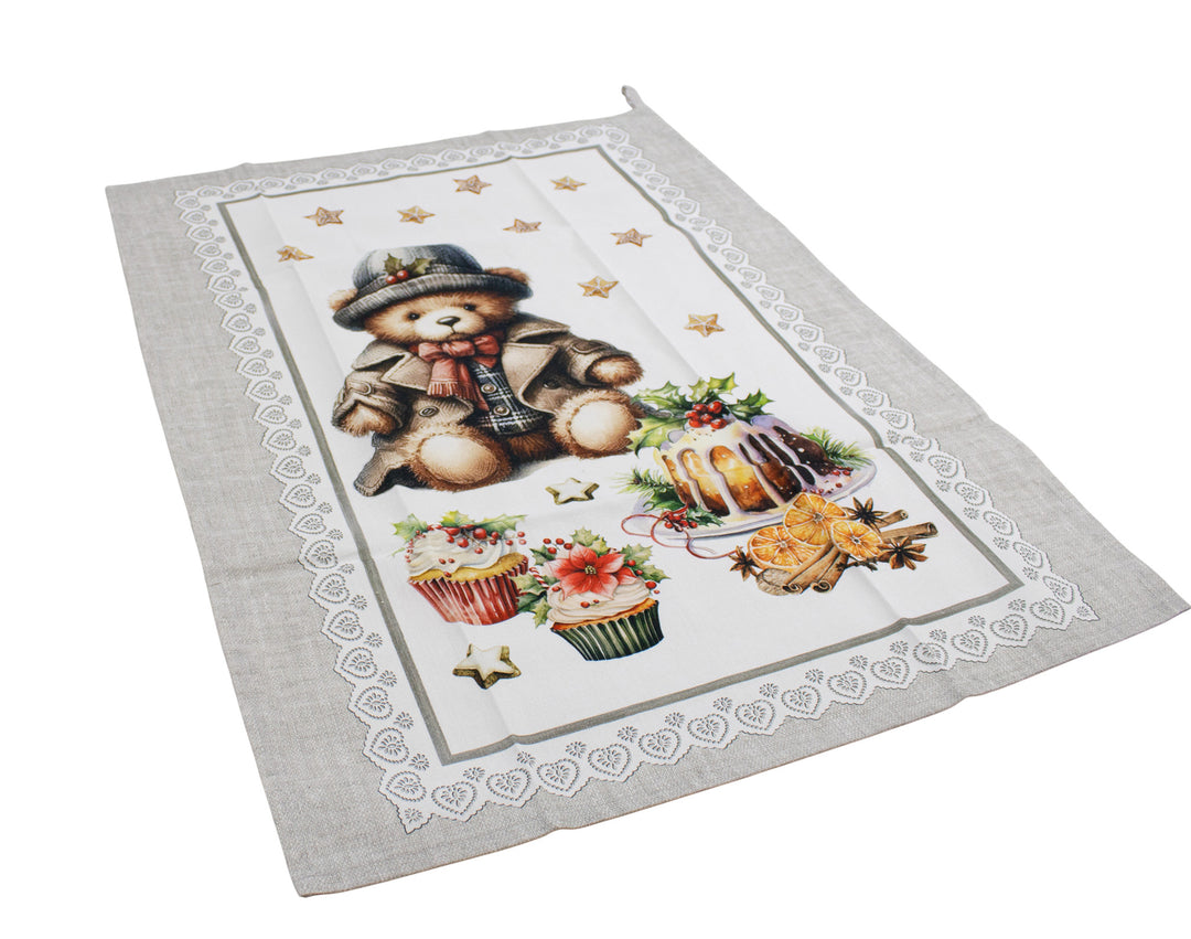 Set 5 pezzi Asciugapiatti Strofinacci Natalizi per Cucina in Cotone