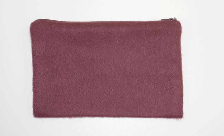 POUCH -BEAUTY CASE in Pure Cashmere Burgundy color