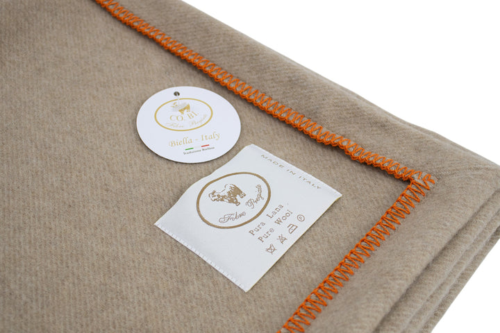Copertina PERLA Punto Cavallo Pura Lana Beige / Culla 75x110 cm - Coperte Baby per culla 55 € CoBi Cashmere