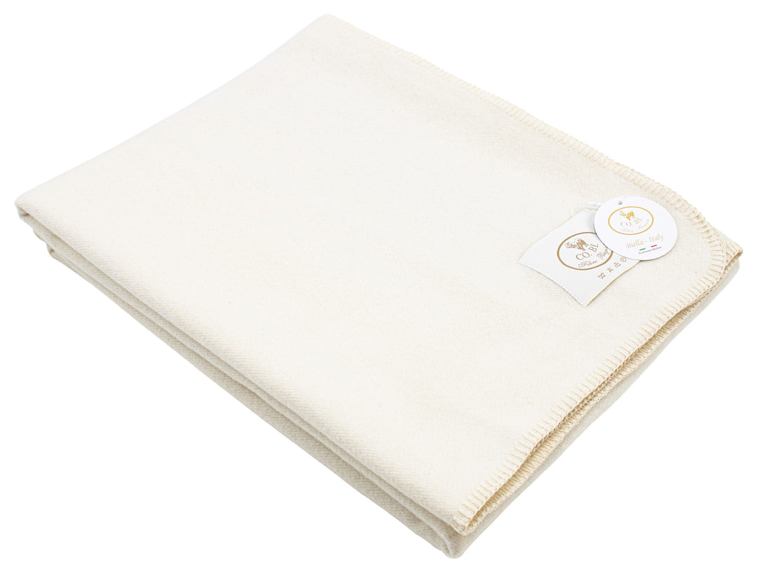 BUCANEVE Wool and Silk Throw with Whipstitch edge