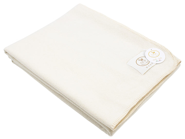 BUCANEVE Wool and Silk Throw with Whipstitch edge
