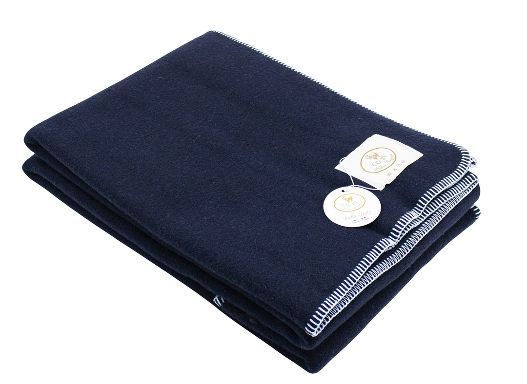Winter Pure Wool Throw MUCRONE Whipstitch edge