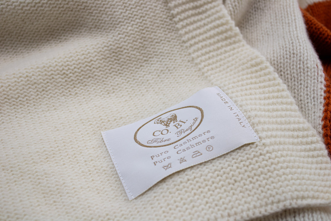 Multicolored Knitted Throw MOSAICO Pure Cashmere 