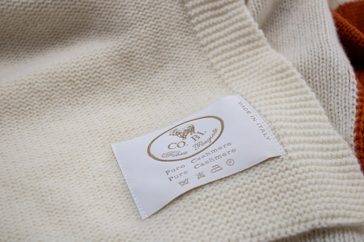 Multicolored Knitted Throw MOSAICO Pure Cashmere 