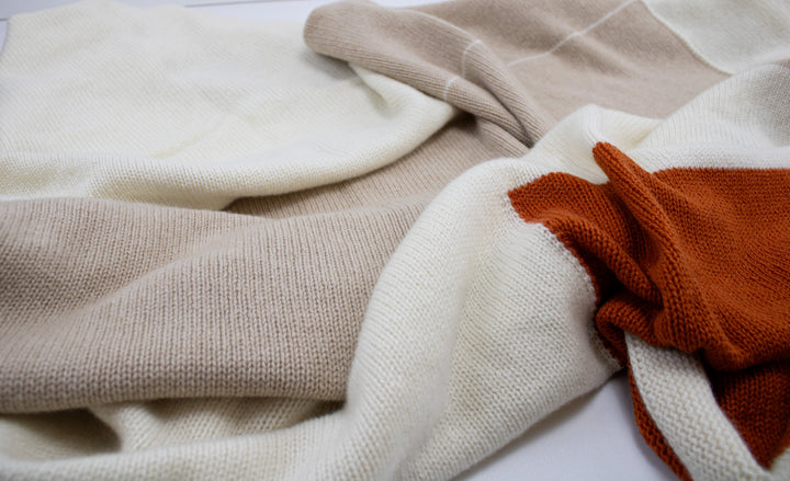 Multicolored Knitted Throw MOSAICO Pure Cashmere 