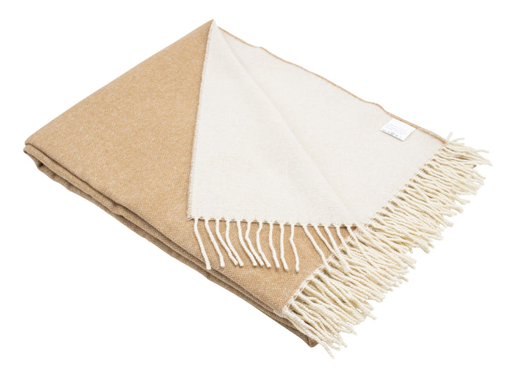 Plaid double face cammello e greggio