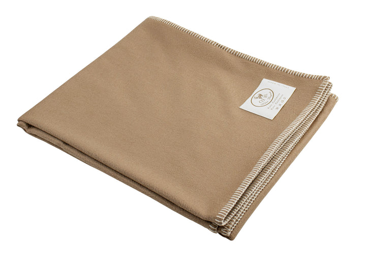 Plaid color cammello di cashmere