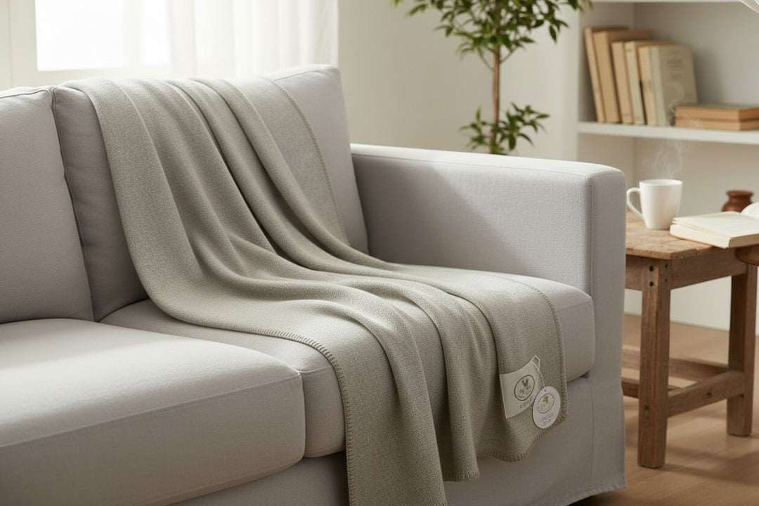 Plaid grigio perla con punto cavallo