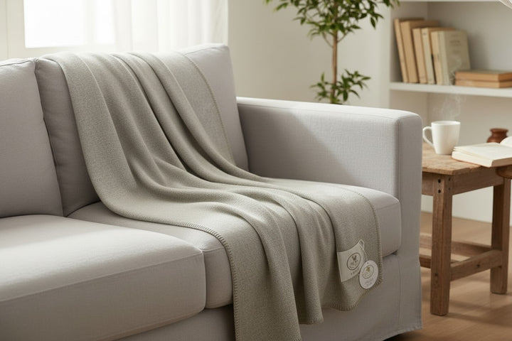 Plaid grigio perla con punto cavallo