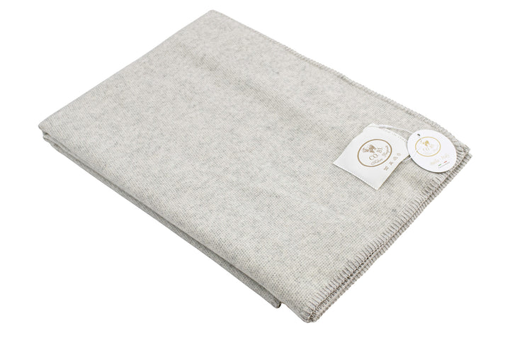 Plaid grigio perla di pura lana