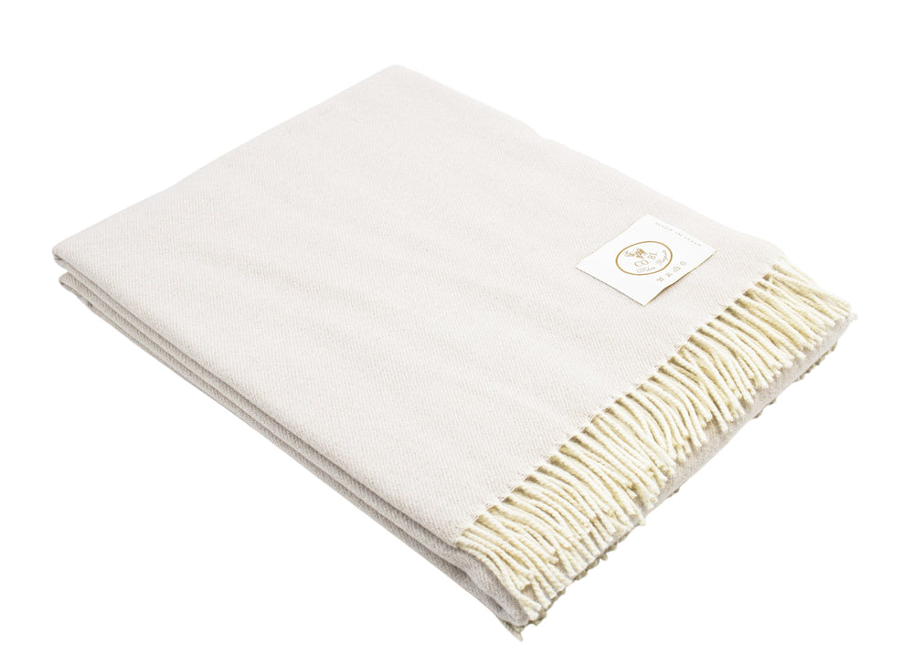 Plaid color greggio di lana