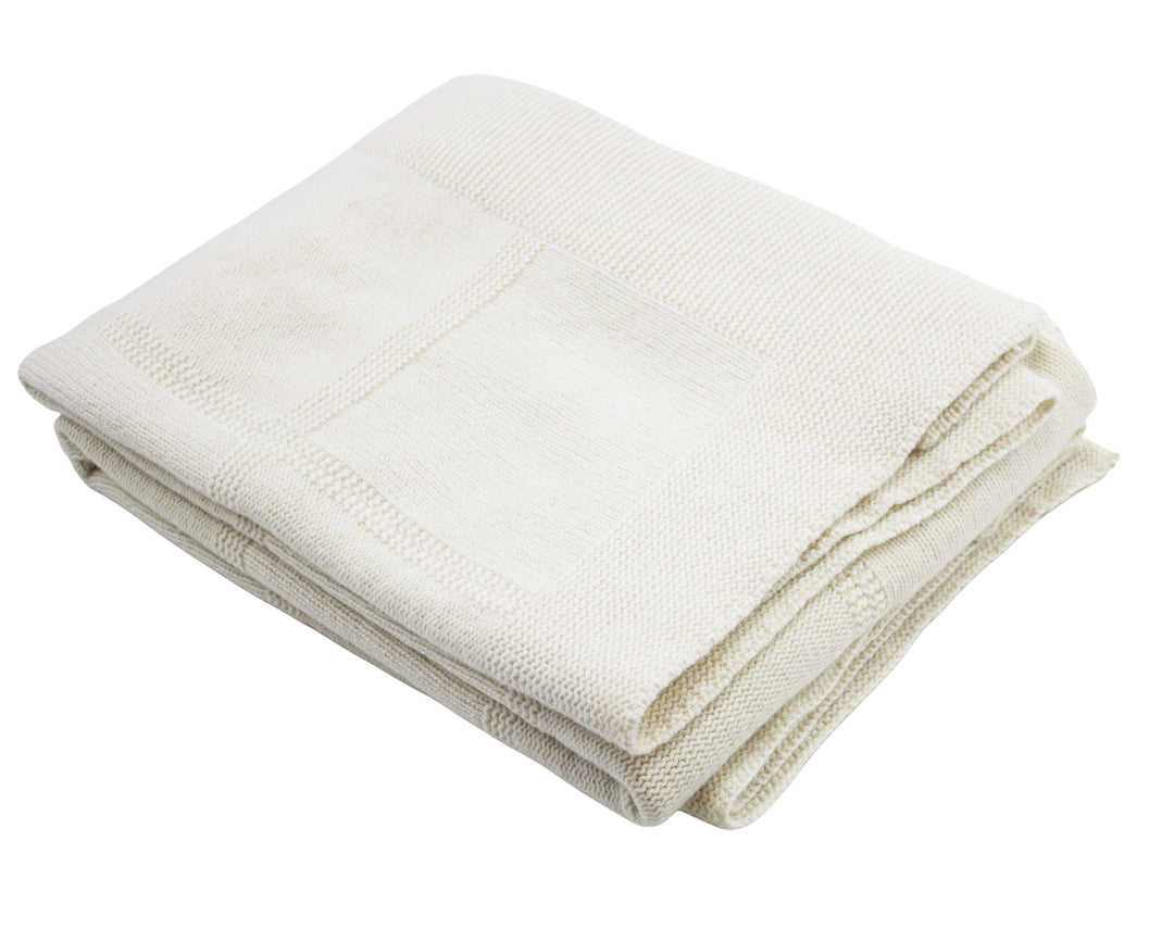 Plaid in maglia di cashmere colore bianco