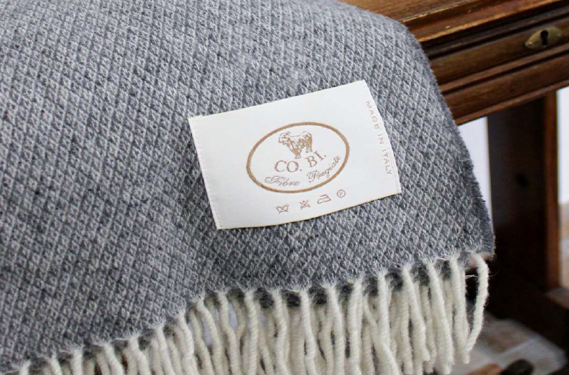 Plaid THOMAS con disegno a piccoli rombi Cashmere e Lana