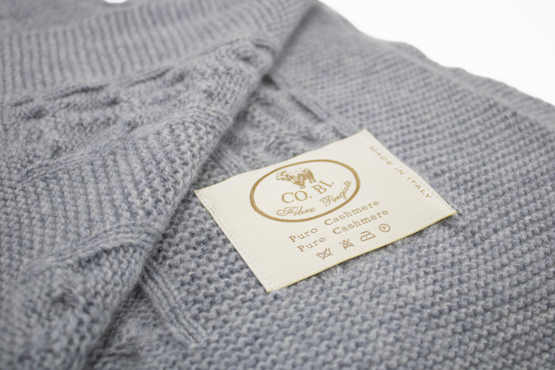 Plaid BRYAN in maglia a treccia Puro Cashmere