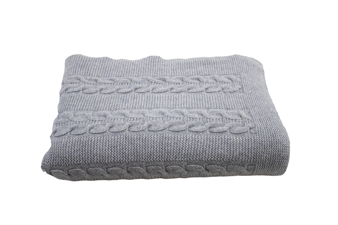 Plaid BRYAN in maglia a treccia Puro Cashmere