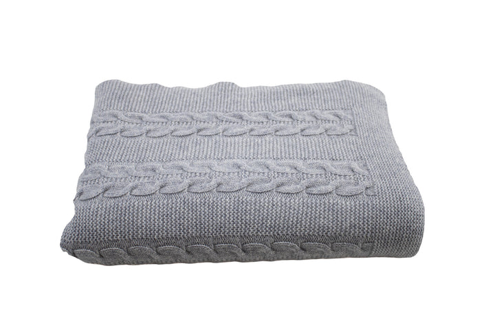 Plaid BRYAN in maglia a treccia Puro Cashmere