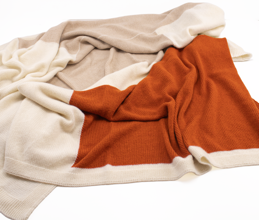 Plaid MOSAICO in maglia Multicolore Puro Cashmere Bianco naturale - 575 € CoBi