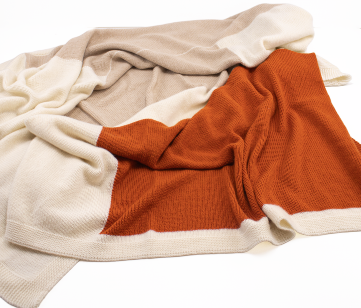 Multicolored Knitted Throw MOSAICO Pure Cashmere 