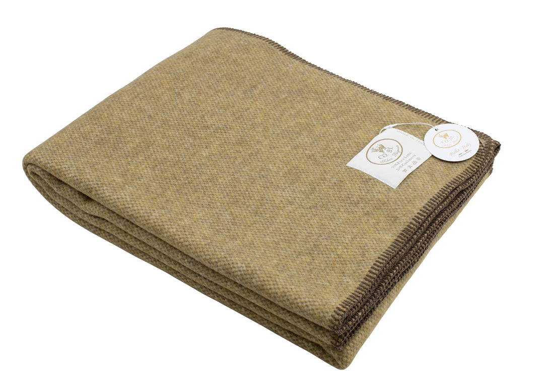 Plaid doris color senape con punto cavallo marrone