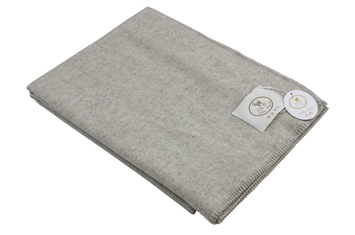 Plaid di lana grigio perla