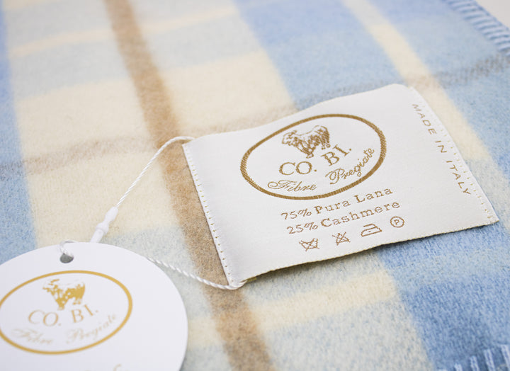 Winter Throw Scottisch Tartan with whipstitch edge Cashmere and Wool GOLF