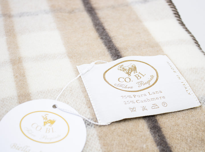 Winter Throw Scottisch Tartan with whipstitch edge Cashmere and Wool GOLF