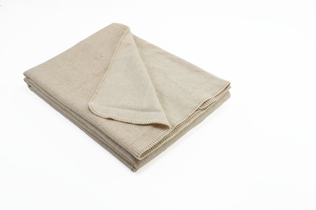 Copertina per lettino beige naturale e piccole righe