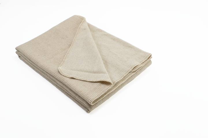 Copertina per lettino beige naturale e piccole righe