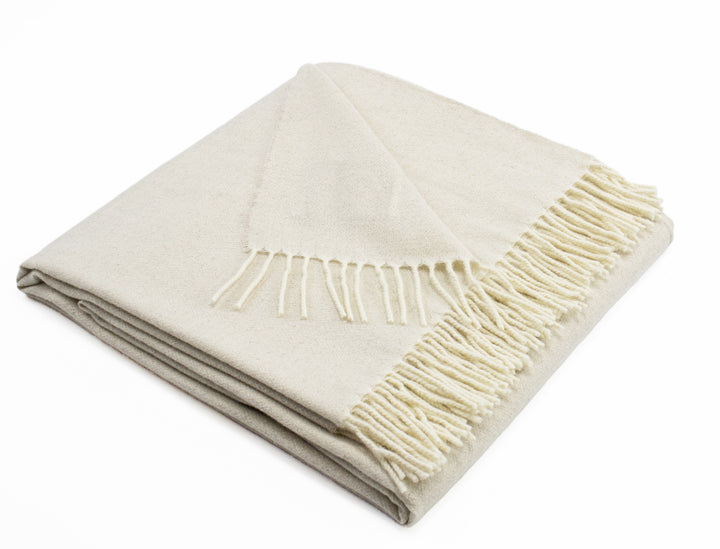 Plaid color greggio di cashmere e lino